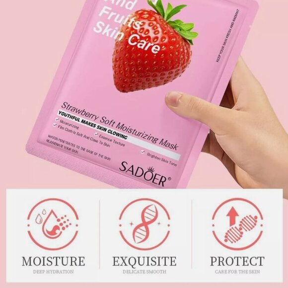 3 SADOER Korean Mask Facial Sheet Beauty Sheet Face Skin Moisturising Masks - Picture 2 of 7